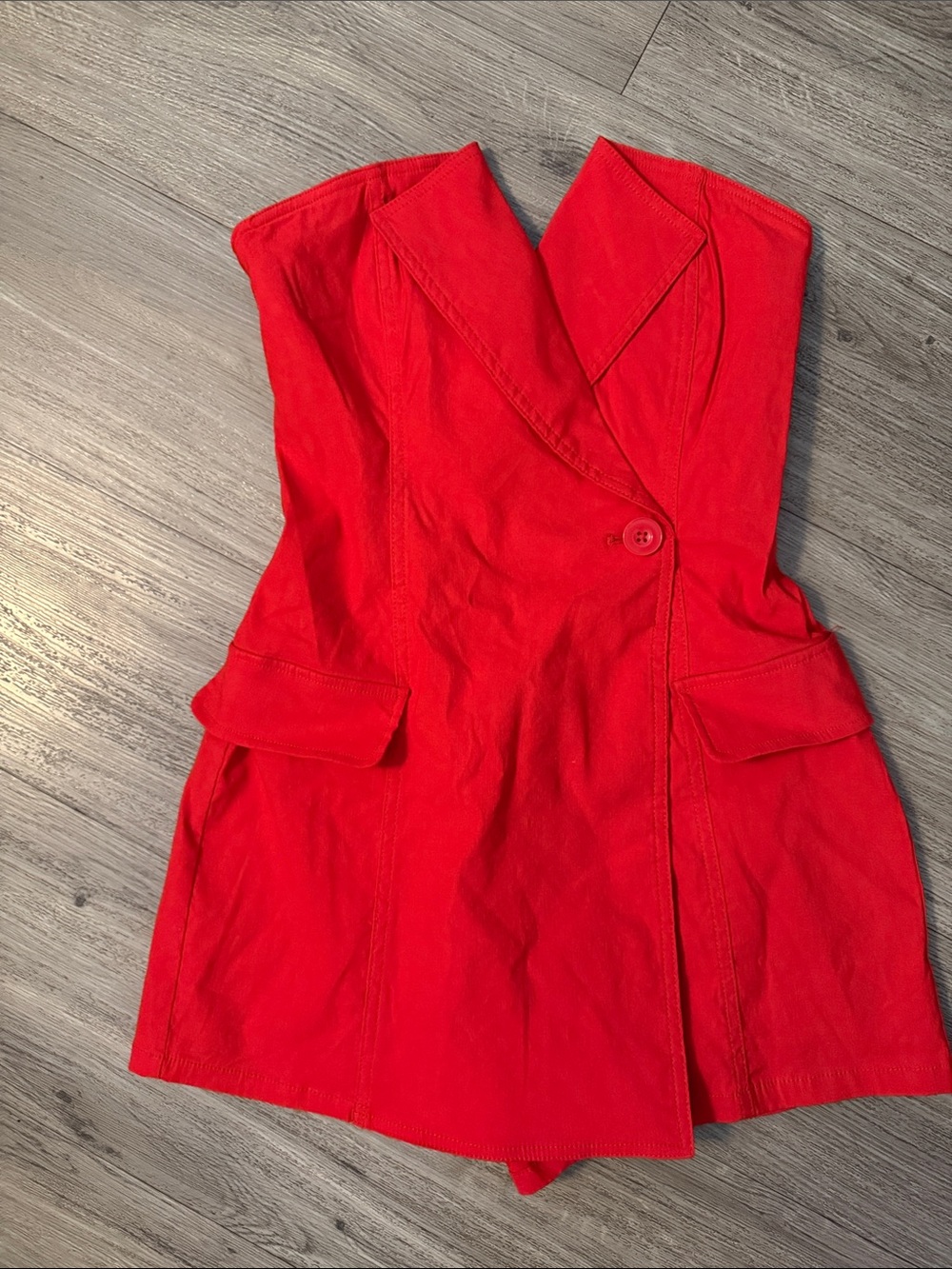 Anthropologie Strapless Red Blazer-Style Mini Dress.. - Picture 4 of 7